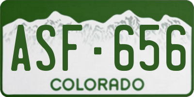 CO license plate ASF656