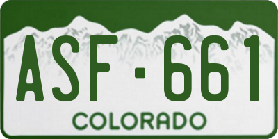 CO license plate ASF661