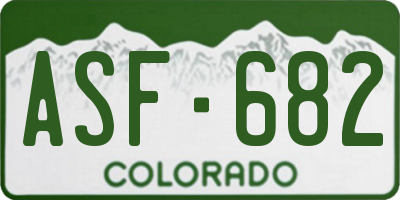 CO license plate ASF682