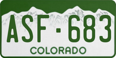 CO license plate ASF683