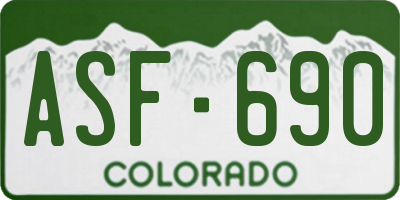 CO license plate ASF690