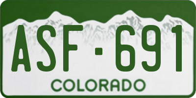 CO license plate ASF691