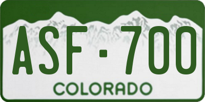 CO license plate ASF700