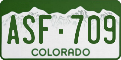 CO license plate ASF709