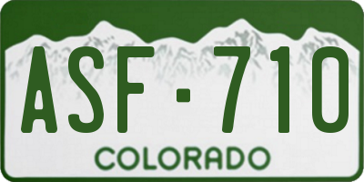 CO license plate ASF710