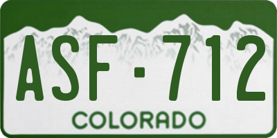 CO license plate ASF712