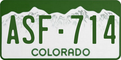 CO license plate ASF714