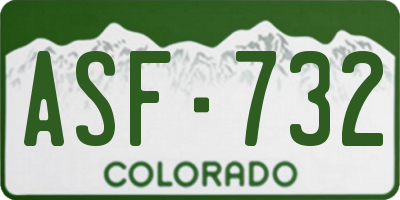 CO license plate ASF732