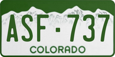 CO license plate ASF737