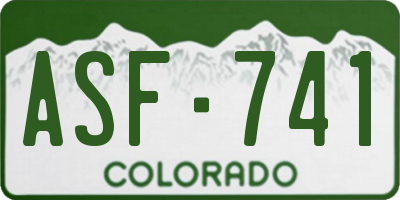 CO license plate ASF741