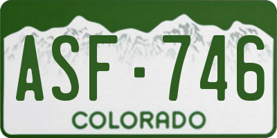 CO license plate ASF746