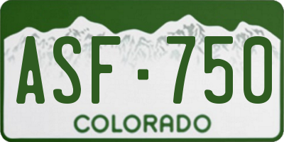 CO license plate ASF750