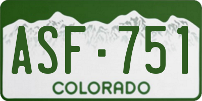 CO license plate ASF751