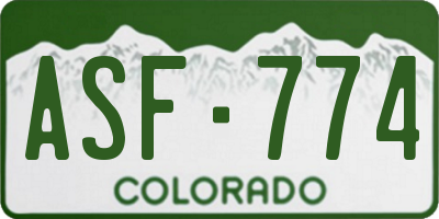 CO license plate ASF774