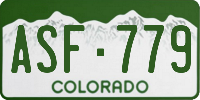 CO license plate ASF779