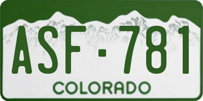 CO license plate ASF781