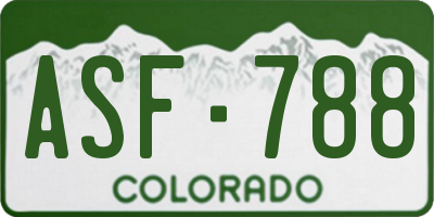 CO license plate ASF788