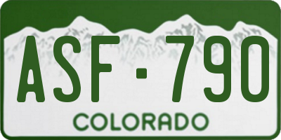 CO license plate ASF790