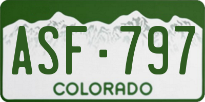 CO license plate ASF797