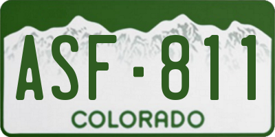 CO license plate ASF811