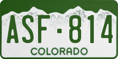 CO license plate ASF814