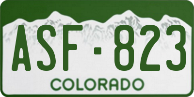 CO license plate ASF823