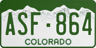 CO license plate ASF864