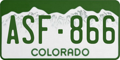 CO license plate ASF866