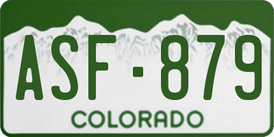CO license plate ASF879