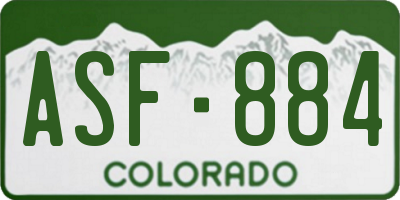 CO license plate ASF884