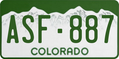 CO license plate ASF887