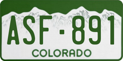 CO license plate ASF891