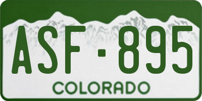 CO license plate ASF895