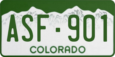 CO license plate ASF901