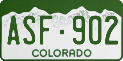 CO license plate ASF902