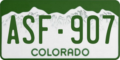 CO license plate ASF907