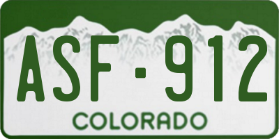 CO license plate ASF912