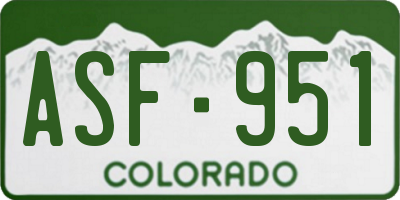 CO license plate ASF951