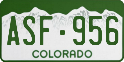 CO license plate ASF956