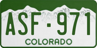 CO license plate ASF971