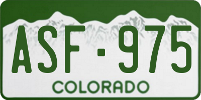 CO license plate ASF975