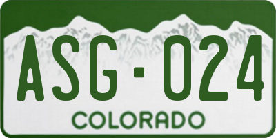 CO license plate ASG024