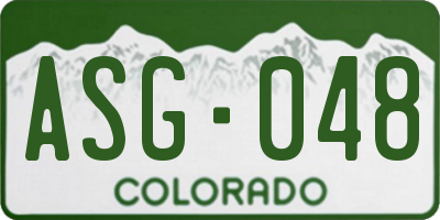 CO license plate ASG048