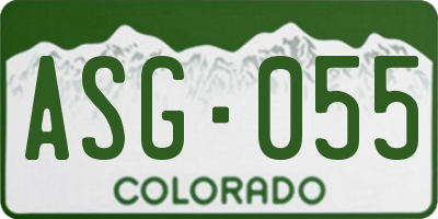 CO license plate ASG055