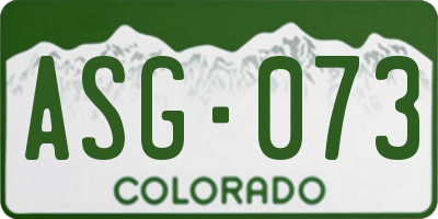 CO license plate ASG073