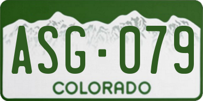 CO license plate ASG079