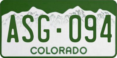 CO license plate ASG094