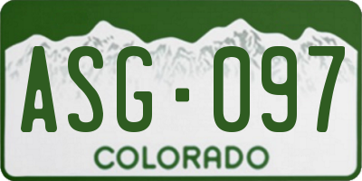 CO license plate ASG097