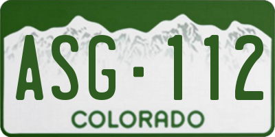 CO license plate ASG112