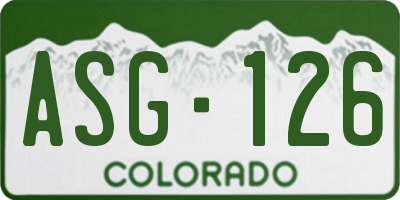 CO license plate ASG126